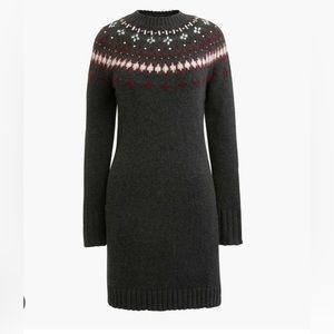 J Crew Jewel-embellished Fair
Isle Crewneck Sweater Dress Size S